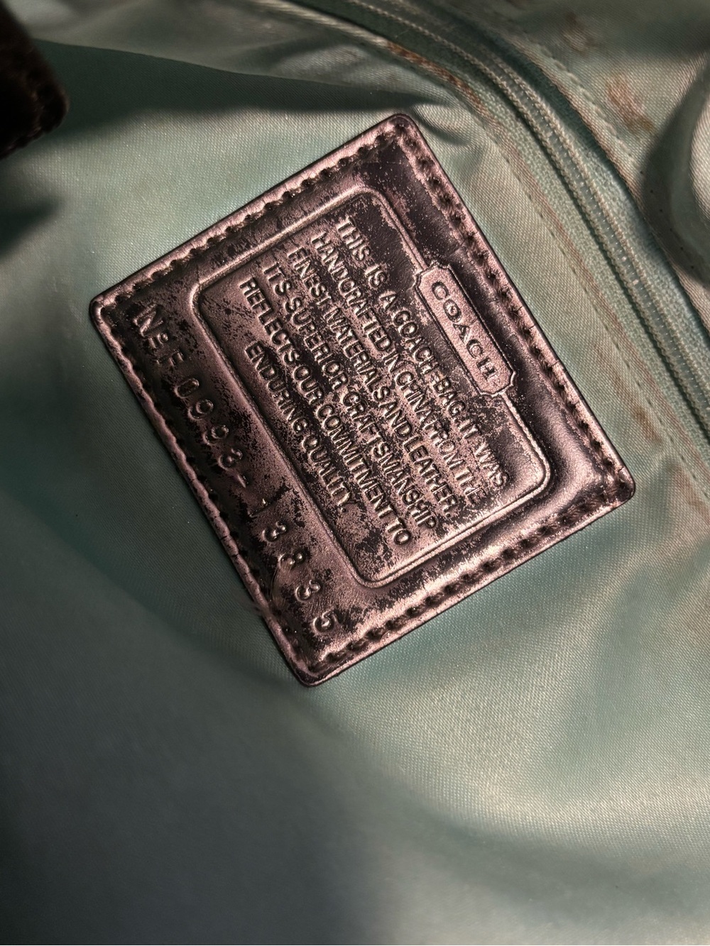 Coach Poppy Black Patent Shoulder / Overnight Tote Bag with Silver Hardware - Picture 10 of 13